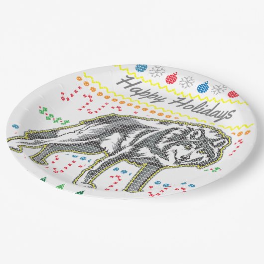 Wolf Ugly KerstSweater Wildlife Series Papieren Bordje (Gekanteld)