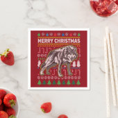 Wolf Ugly KerstSweater Wildlife Series Servet (Insitu)