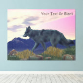 Wolf uit het hoge land canvas afdruk (Insitu (Houten vloer))