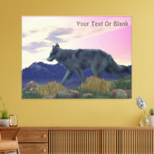 Wolf uit het hoge land canvas afdruk (Insitu (Woonkamer))