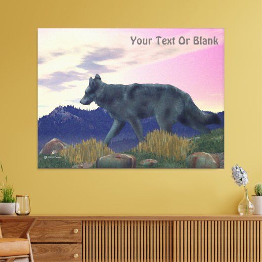 Wolf uit het hoge land canvas afdruk (Insitu (Woonkamer))