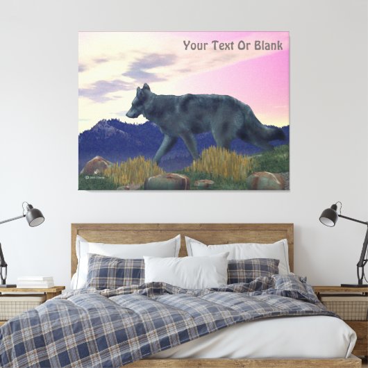 Wolf uit het hoge land canvas afdruk (Insitu (Slaapkamer))
