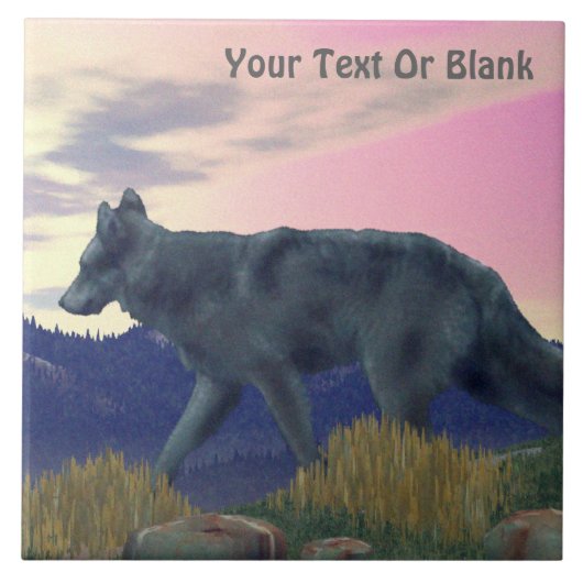 Wolf uit het hoge land tegeltje (Voorkant)