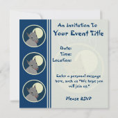 Wolf-uitnodigingen Kaart (Achterkant)