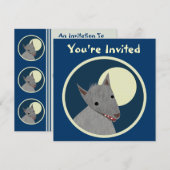 Wolf-uitnodigingen Kaart (Voorkant / Achterkant)