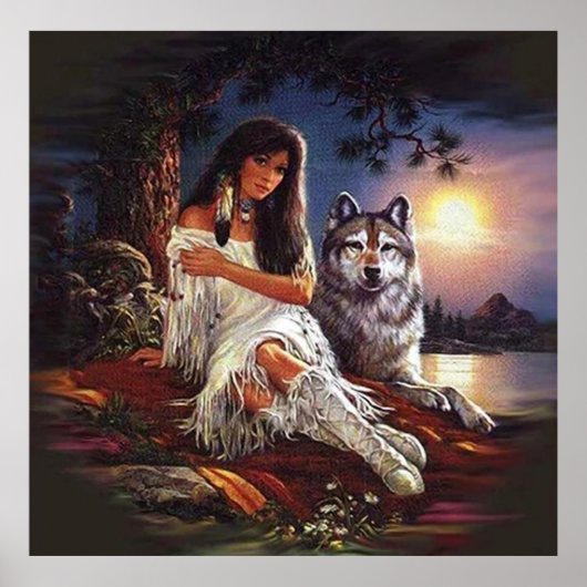 wolf uitzicht poster (Voorkant)