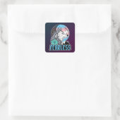 Wolf Under The Moon in transgender vlag kleuren Vierkante Sticker (Tas)