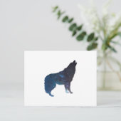 Wolf universum silhouette - Kies achtergrondkleur Briefkaart (Staand voorkant)