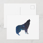 Wolf universum silhouette - Kies achtergrondkleur Briefkaart (Voorkant / Achterkant)