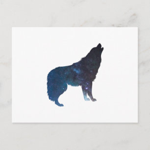 Wolf universum silhouette - Kies achtergrondkleur Briefkaart