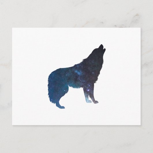 Wolf universum silhouette - Kies achtergrondkleur Briefkaart (Voorkant)