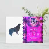Wolf universum silhouette - Kies achtergrondkleur Kaart (Staand voorkant)