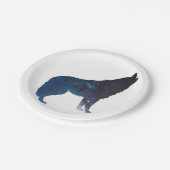 Wolf universum silhouette - Kies achtergrondkleur Papieren Bordje (Gekanteld)