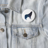 Wolf universum silhouette - Kies achtergrondkleur Ronde Button 5,7 Cm (In situ)