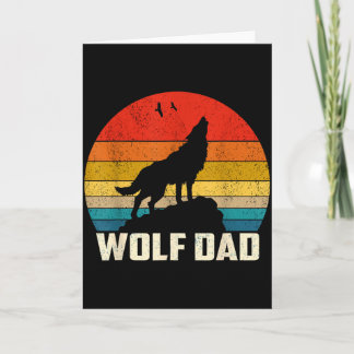 Wolf Vader Huilend Vintage Zonsondergang Wolven Li Kaart