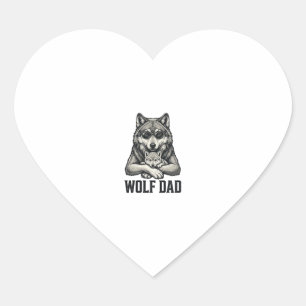 Wolf Vader Vintage Gravure Vector T-Shirt Ontwerp_ Hart Sticker