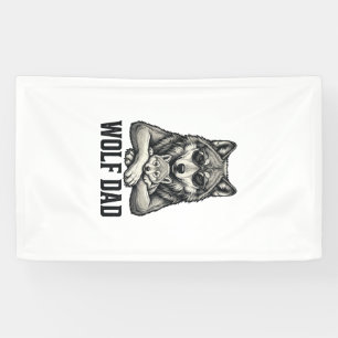 Wolf Vader Vintage Gravure Vector T-Shirt Ontwerp_ Spandoek