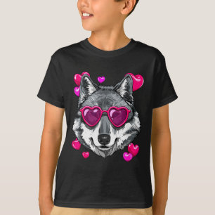 Wolf Valentijn Shirt Wolf Hart Dieren Gezicht Wolf