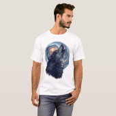 Wolf van de sterren – Hemel dier illustratie T-shirt (Voorkant volledig)