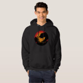 Wolf van de  Sunset Retro T-Shirt Hoodie (Voorkant volledig)