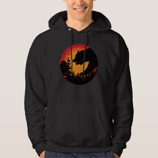 Wolf van de  Sunset Retro T-Shirt Hoodie (Voorkant)