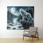 Wolf van de Zilveren Maan Wandkleed (In Situ (horizontaal))