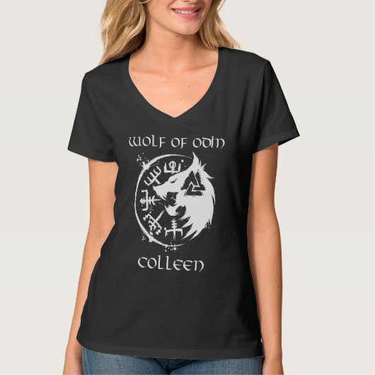 Wolf van Odin Colleen gepersonaliseerd T-shirt (Voorkant)