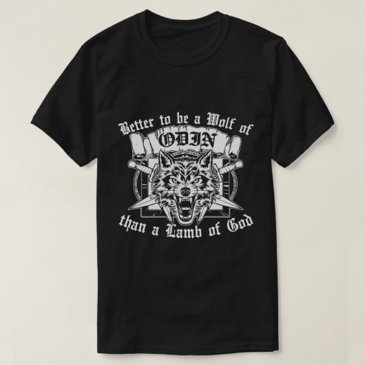 Wolf van Odin Viking Design T-shirt (Design voorkant)