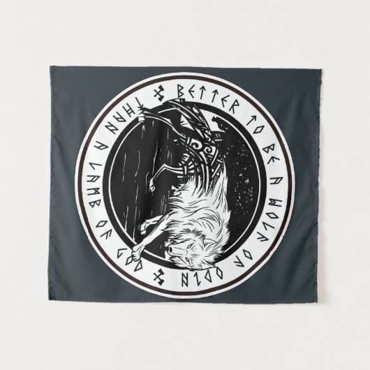 Wolf van Odin Wandkleed (Voorkant (horizontaal))