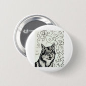 Wolf van Wisdom Ronde Button 5,7 Cm (Voorkant /achterkant)