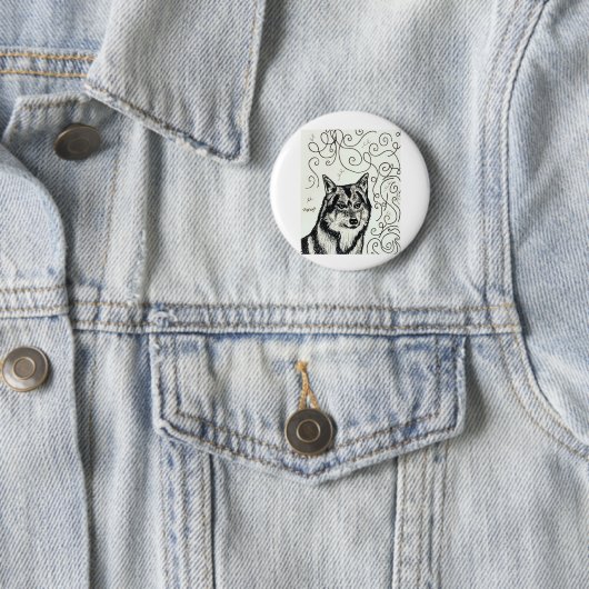 Wolf van Wisdom Ronde Button 5,7 Cm (In situ)