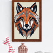 Wolf Vereenvoudigde stijlvolle illustratie Poster