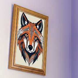 Wolf Vereenvoudigde stijlvolle illustratie Poster