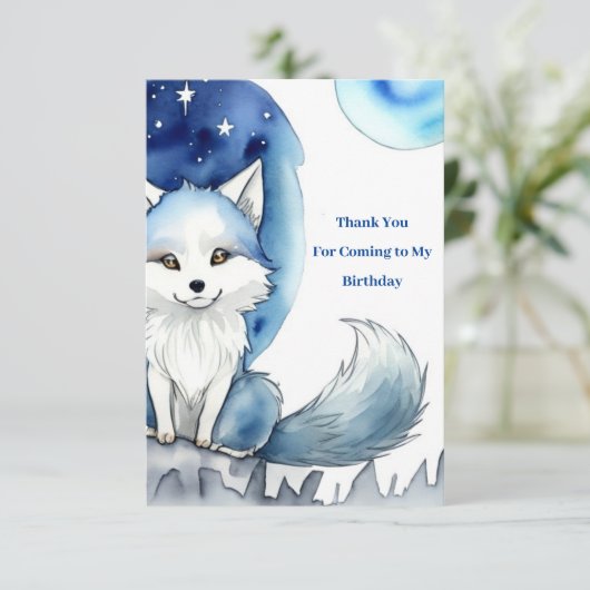 Wolf Verjaardag Bedankkaart (Staand voorkant)