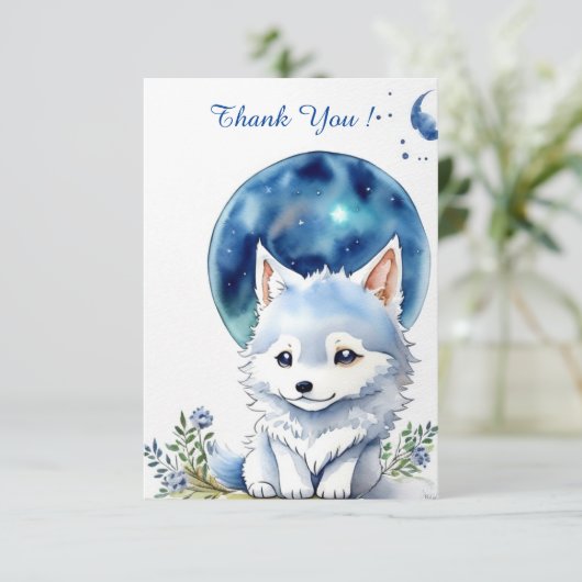 Wolf Verjaardag Bedankkaart (Staand voorkant)