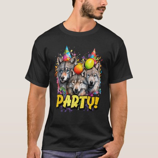 Wolf Verjaardag Pack Party Wolven Lover Alpha Wolf T-shirt (Voorkant)