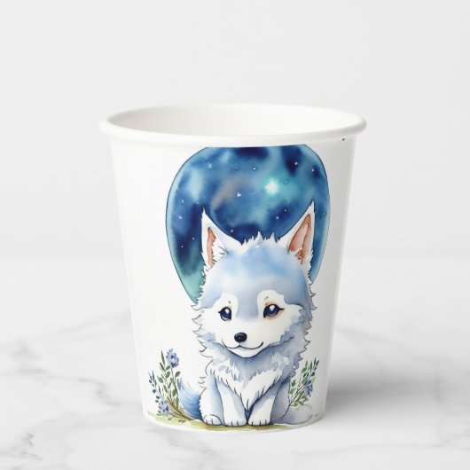 Wolf Verjaardag Papieren Bekers (Voorkant)