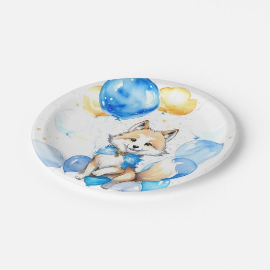 Wolf Verjaardag Papieren Bordje (Gekanteld)