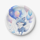 Wolf Verjaardag Papieren Bordje (Voorkant)