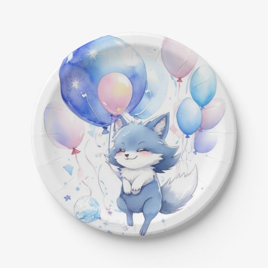 Wolf Verjaardag Papieren Bordje (Voorkant)