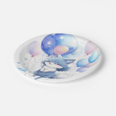 Wolf Verjaardag Papieren Bordje (Gekanteld)