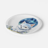 Wolf Verjaardag Papieren Bordje (Gekanteld)