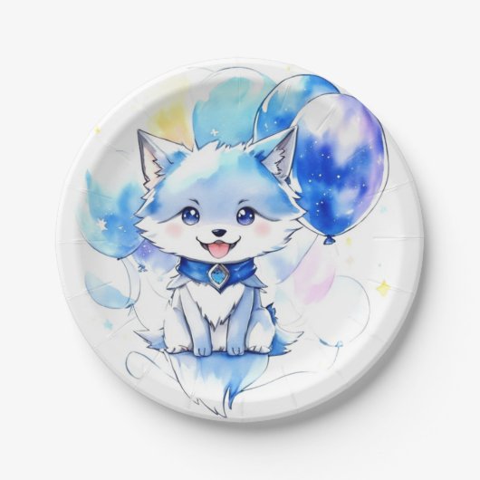 Wolf Verjaardag Papieren Bordje (Voorkant)