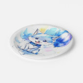 Wolf Verjaardag Papieren Bordje (Gekanteld)