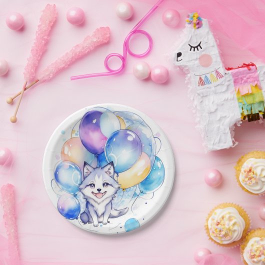 Wolf Verjaardag Papieren Bordje (Feest)