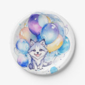 Wolf Verjaardag Papieren Bordje (Voorkant)