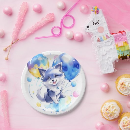 Wolf Verjaardag Papieren Bordje (Feest)