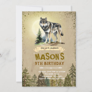 Wolf verjaardagsfeestje uitnodiging
