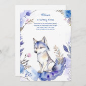 Wolf verjaardagsuitnodiging kaart (Voorkant / Achterkant)