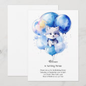 Wolf verjaardagsuitnodiging kaart (Voorkant / Achterkant)